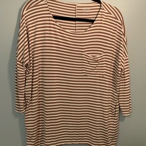 Brown Striped Long Sleeve Shirt